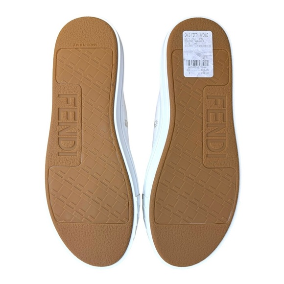 Fendi Domino White Canvas Logo Sneakers Size 40 / US 10 – Pristine Condition - Picture 6 of 16